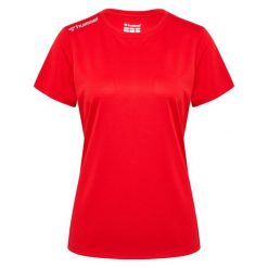 Koszulka sportowa treningowa damska T-shirt Hummel RUN Jersey. Czerwone koszulki sportowe Hummel, bez wzorów, z jersey, bez ramiączek. Za 114.00 zł.