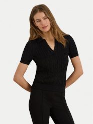 LAUREN RALPH LAUREN Polo 200P14041002 Czarny Regular Fit. Czarne koszulki polo Lauren Ralph Lauren, m, bez wzorów, z bawełny, bez kołnierzyka, bez ramiączek. Za 819.99 zł.