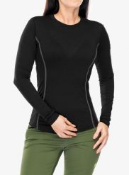 Bluza termoaktywna damska Sensor Merino Active Tee L/S. Czarne bluzy Sensor, l, bez wzorów, z materiału, bez kaptura. Za 329.99 zł.