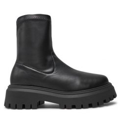 Botki Altercore. Czarne botki Altercore, bez wzorów, bez obcasa, na płaskiej podeszwie, bez zapięcia. Za 299.99 zł.