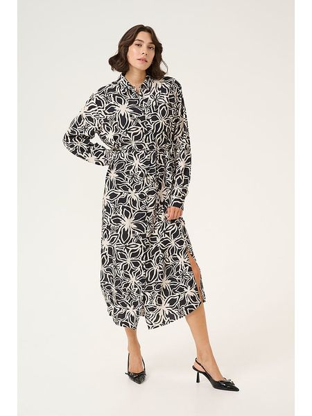 Kaffe Sukienka "Hannah" w kolorze czarno-białym rozmiar: 38. Czarne sukienki Kaffe, bez wzorów, z tkaniny, bez kołnierzyka, bez ramiączek, maxi. Za 144.24 zł.