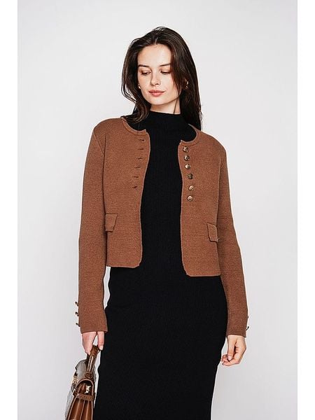 C& Jo Kardigan w kolorze jasnobrązowym rozmiar: 40. Brązowe kardigany C& Jo, bez wzorów. Za 112.83 zł.