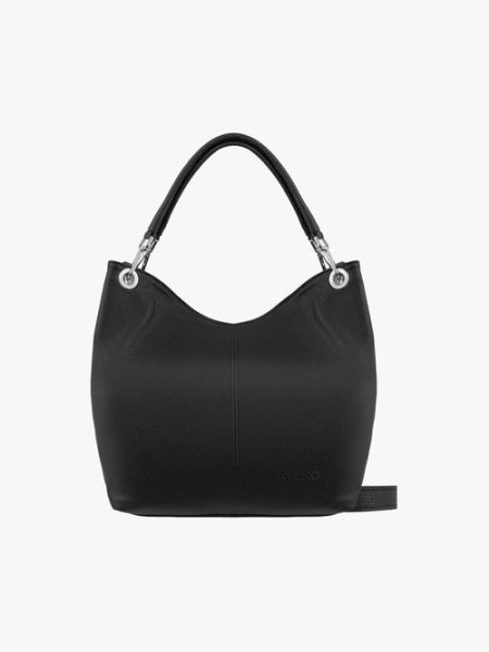 Czarna shopperka ze skóry licowej. Czarne shopper Brawo sp. z o.o., bez wzorów, ze skóry, bez dodatków. Za 399.99 zł.