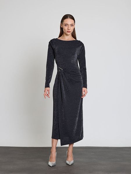 BGN Sukienka w kolorze antracytowym rozmiar: 38. Czarne sukienki BGN, na imprezę, z aplikacjami, bez kołnierzyka, bez ramiączek, maxi. Za 187.99 zł.