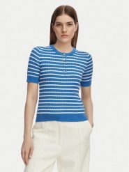 Tommy Hilfiger Sweter WW0WW49613 Niebieski Slim Fit. Niebieskie swetry TOMMY HILFIGER, s, bez wzorów, z bawełny, bez ramiączek. Za 529.99 zł.