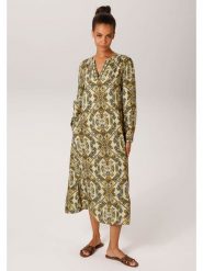 Aniston Sukienka w kolorze żółto-niebieskim rozmiar: 38. Zielone sukienki Aniston, bez wzorów, z wiskozy, bez kołnierzyka, bez ramiączek, midi. Za 217.99 zł.