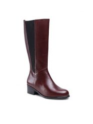 Go Soft Kozaki RST-AUGUSTA-11A Bordowy. Czerwone kozaki GO SOFT, ze skóry, bez obcasa, na słupku, bez zapięcia. Za 379.99 zł.