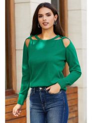 Milan Kiss Sweter w kolorze zielonym rozmiar: M. Zielone swetry Milan Kiss, m, bez wzorów, z bawełny, bez ramiączek. Za 110.04 zł.