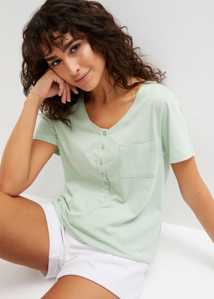 T-shirt z mieszanki bawełny i wiskozy. Czerwone t-shirty bonprix, bez wzorów, z bawełny, bez kołnierzyka, bez ramiączek. Za 37.99 zł.