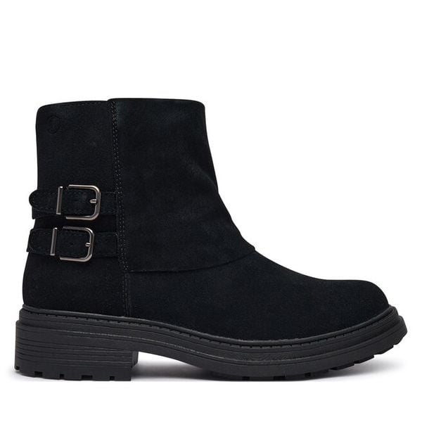 Botki Clarks. Czarne botki Clarks, bez wzorów, bez obcasa, na płaskiej podeszwie, bez zapięcia. Za 569.99 zł.