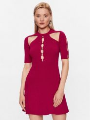Pinko Sukienka dzianinowa 101227 A0TU Czerwony Regular Fit. Czerwone sukienki Pinko, l, bez wzorów, z dzianiny, bez kołnierzyka, bez ramiączek. Za 869.99 zł.