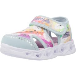 Sandały SKECHERS CUTIE CLOUDS Wielokolorowy. Niebieskie sandały Skechers, bez wzorów, z materiału, bez obcasa, bez zapięcia. Za 180.99 zł.