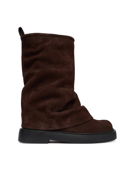 Bronx Botki Harl-Eyy 47648-OC Brązowy. Brązowe botki Bronx, bez wzorów, ze skóry, bez obcasa, na płaskiej podeszwie, bez zapięcia. Za 889.99 zł.