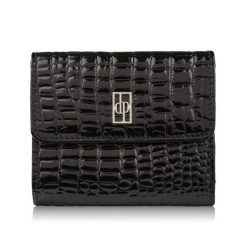 Portfel damski skórzany mały croco czarny z ochroną RFID Paolo Peruzzi AL-03-BL. Czarne portfele PAOLO PERUZZI, bez wzorów, ze skóry. Za 79.00 zł.