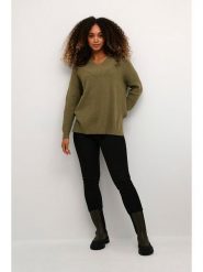 CULTURE Sweter w kolorze khaki rozmiar: M. Brązowe swetry Culture, m, bez wzorów, bez ramiączek. Za 135.49 zł.