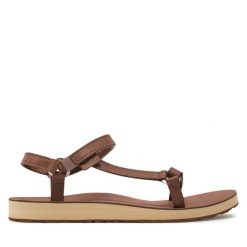 Sandały Teva. Brązowe sandały Teva, bez wzorów, bez obcasa, na płaskiej podeszwie, bez zapięcia. Za 379.99 zł.
