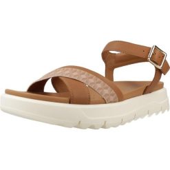 Sandały GEOX D XAND 2.1S Brązowy. Brązowe sandały Geox, bez wzorów, ze skóry, bez obcasa, bez zapięcia. Za 398.99 zł.