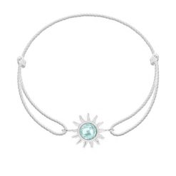 Bransoletka z posrebrzaną zawieszką Soleil na grubym srebrnym sznurku premium. Szare bransoletki Lilou, posrebrzane. Za 208.00 zł.