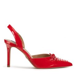 Szpilki Nine West. Czerwone szpilki Nine West, bez wzorów, bez obcasa, na szpilce, bez zapięcia. Za 229.99 zł.