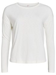 Rethinkit Wełniana koszulka "Vibe" w kolorze kremowym rozmiar: XS. Brązowe bluzki Rethinkit, xs, bez wzorów, z materiału, bez kołnierzyka, bez ramiączek. Za 87.61 zł.