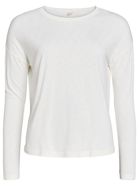 Rethinkit Wełniana koszulka "Vibe" w kolorze kremowym rozmiar: M. Brązowe bluzki Rethinkit, m, bez wzorów, z materiału, bez kołnierzyka, bez ramiączek. Za 130.50 zł.