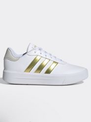 Adidas Sneakersy w kolorze złoto-białym rozmiar: 38,5. Białe trampki Adidas, bez wzorów, bez zapięcia. Za 193.24 zł.