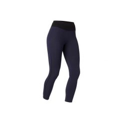 Legginsy Gym & Pilates piping 7/8 510 damskie. Czarne legginsy DOMYOS, l, bez wzorów, z bawełny. Za 59.99 zł.