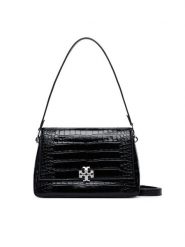 Tory Burch Torebka Charlie Embossed Croc Shoulder Bag 183354 Czarny. Czarne torebki klasyczne Tory Burch, bez wzorów, ze skóry, bez dodatków. Za 3,064.00 zł.