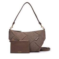 Torebka Calvin Klein. Brązowe torebki klasyczne Calvin Klein, bez wzorów, bez dodatków. Za 569.99 zł.