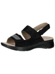 Ara Shoes Skórzane sandały w kolorze czarnym na koturnie rozmiar: 41. Czarne sandały Ara Shoes, bez wzorów, z otwartym noskiem, bez obcasa, na koturnie, bez zapięcia. Za 154.43 zł.