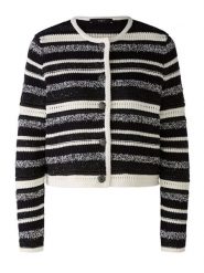 Oui Kardigan w kolorze czarno-białym rozmiar: 36. Białe kardigany Oui, bez wzorów, ze splotem. Za 217.99 zł.