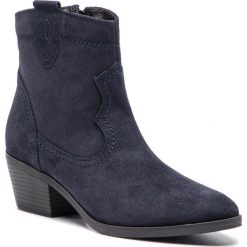 Botki TAMARIS - 1-25742-31 Navy 805. Niebieskie botki Tamaris, bez wzorów, ze skóry ekologicznej, bez obcasa, na obcasie, bez zapięcia. W wyprzedaży za 179.00 zł.