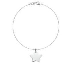 Bransoletka ze srebrną gwiazdką na łańcuszku Nitka. Szare bransoletki Lilou, srebrne. Za 178.00 zł.