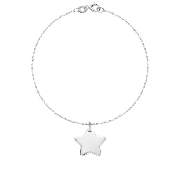 Bransoletka ze srebrną gwiazdką na łańcuszku Nitka. Szare bransoletki Lilou, srebrne. Za 178.00 zł.