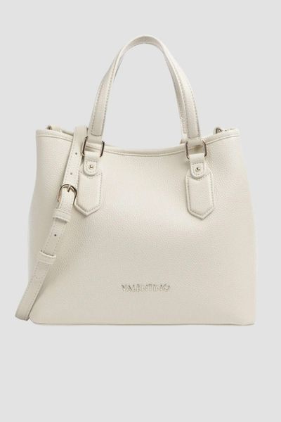 VALENTINO Torebka w kolorze ecru Brixton Shopping SS26. Brązowe torebki klasyczne Valentino by Mario Valentino, bez wzorów, bez dodatków. W wyprzedaży za 368.99 zł.