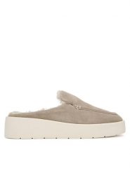 Calvin Klein Klapki Flatform Mule Suede Wl HW0HW03182 Beżowy. Brązowe klapki Calvin Klein, bez wzorów, ze skóry, bez obcasa. Za 649.99 zł.
