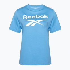 Koszulka Reebok Identity Big Logo Tee. Niebieskie bluzki REEBOK FITNESS, bez wzorów, sportowe, bez kołnierzyka, bez ramiączek. Za 59.99 zł.