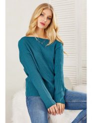 Milan Kiss Sweter w kolorze morskim rozmiar: L. Niebieskie swetry Milan Kiss, l, bez wzorów, z bawełny, bez ramiączek. Za 104.99 zł.