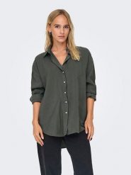 ONLY Bluzka w kolorze khaki rozmiar: M. Brązowe bluzki Only, m, bez wzorów, bez kołnierzyka, bez ramiączek. Za 101.23 zł.