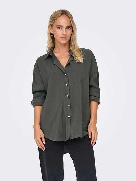 ONLY Bluzka w kolorze khaki rozmiar: XL. Brązowe bluzki Only, xl, bez wzorów, bez kołnierzyka, bez ramiączek. Za 69.91 zł.