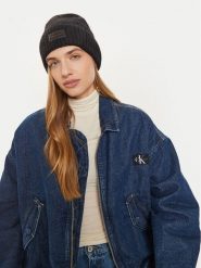 Calvin Klein Czapka K60K612594 Czarny. Czarne czapki Calvin Klein, bez wzorów, z materiału. Za 329.99 zł.