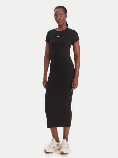 Tommy Jeans Sukienka codzienna DW0DW22339 Czarny Slim Fit. Czarne sukienki Tommy Jeans, na co dzień, l, bez wzorów, z jeansu, bez kołnierzyka, bez ramiączek, proste. Za 299.99 zł.