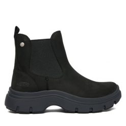 Sztyblety Keen. Czarne botki Keen, bez wzorów, bez obcasa, na płaskiej podeszwie, bez zapięcia. Za 749.99 zł.