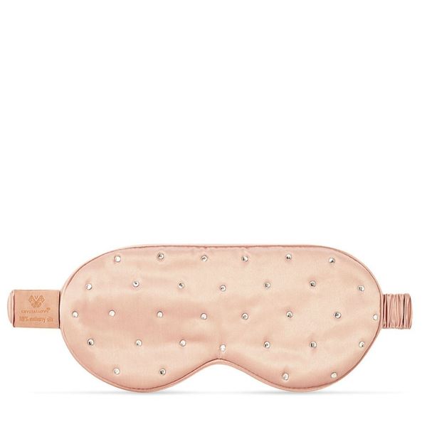 Crystallove Opaska na oczy z jedwabiu z kryształkami – rose gold Płatki pod oczy 1 ct. Kremy pod oczy Crystallove. Za 111.75 zł.