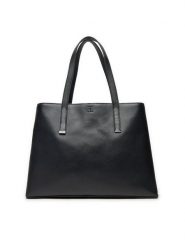 Calvin Klein Torebka Ck Plaque Medium Shopper K60K612782 Czarny. Czarne shopper Calvin Klein, bez wzorów, ze skóry, bez dodatków. Za 349.99 zł.