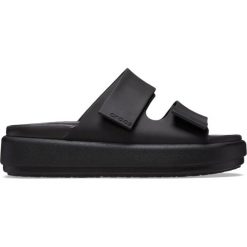 Klapki damskie sportowe na platformie CROCS BROOKLYN. Czarne klapki Crocs, bez wzorów, bez obcasa, na platformie. Za 239.00 zł.