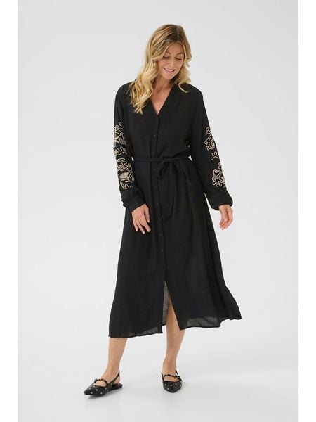 Cream Sukienka w kolorze czarnym rozmiar: 34. Czarne sukienki Cream, na co dzień, bez wzorów, z tkaniny, bez kołnierzyka, bez ramiączek, maxi, proste. Za 184.95 zł.