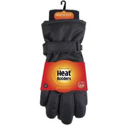 Czarne rękawiczki narciarskie dla kobiet - S/M - Miękkie i ciepłe. Czarne rękawiczki HEAT HOLDERS, bez wzorów, eleganckie. Za 182.99 zł.
