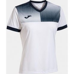 Damskie T-shirt Joma Eco Supernova - Biały i niebieski - Rozmiar L. Białe t-shirty Joma, l, bez wzorów, z poliesteru, bez kołnierzyka, bez ramiączek. Za 176.99 zł.