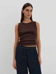 Someday Top w kolorze brązowym rozmiar: 38. Brązowe topy someday., bez wzorów, z bawełny, bez kołnierzyka, bez ramiączek. Za 78.66 zł.